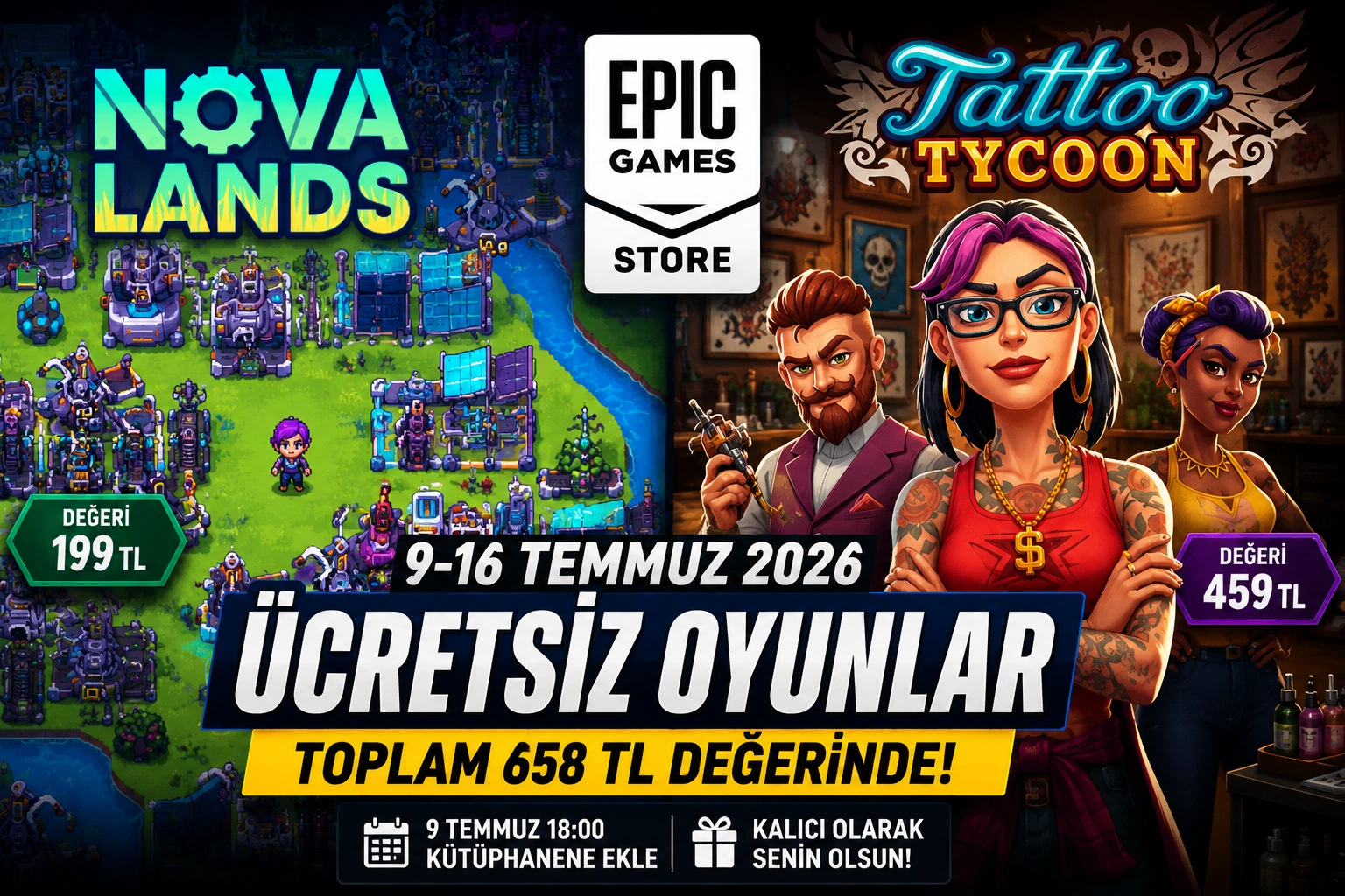 Epic Games 9 Temmuz 2026 Ücretsiz Oyunları Belli Oldu!