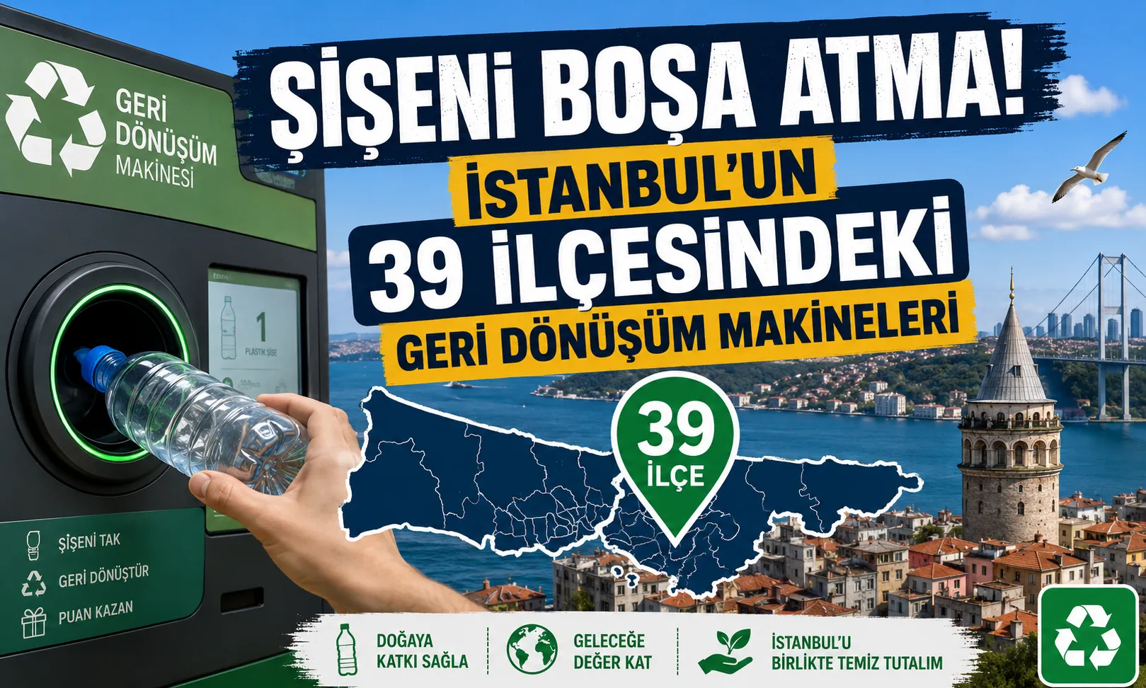 Şişeni Boşa Atma! İstanbul'un 39 İlçesindeki Geri Dönüşüm Makineleri